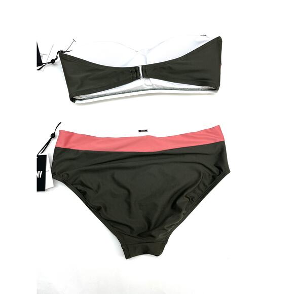 DKNY Bandeau Top High Waist Bottom Swim Bikini Set Large / XL NWT - Picture 7 of 7